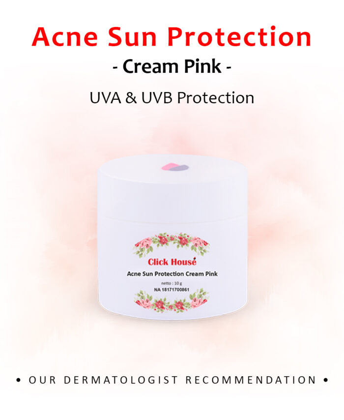 Click House Acne Sun Protection Cream Pink - Sunblock Wajah